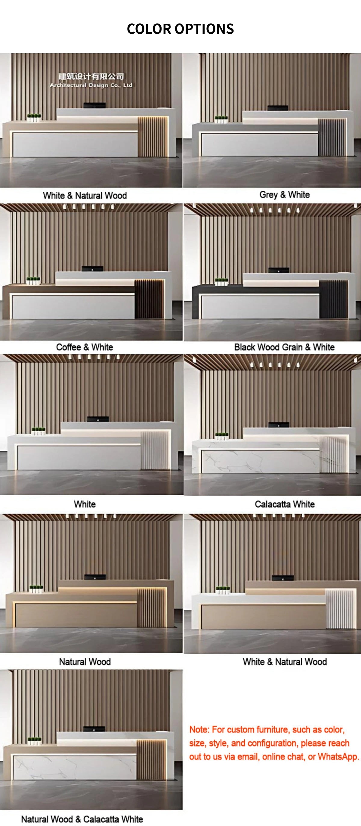 Salon Reception Desk 63-134 in Wide with LED Lighting & Transaction Counter for Salon — Detail image 11