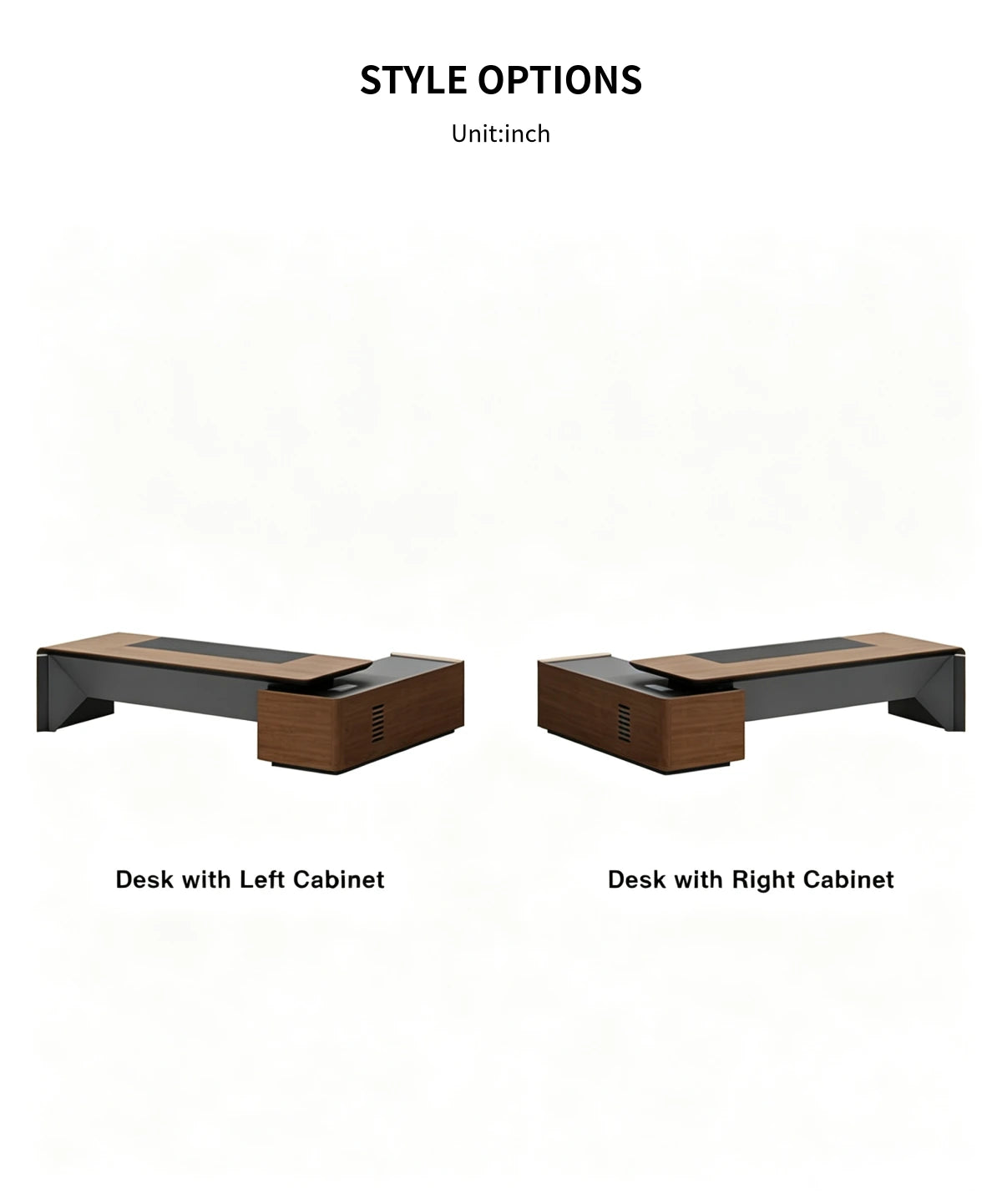 L-Shaped Executive Desk 94-142 in Wide with File Drawers & Lumbar Support for Home Office — Detail image 8