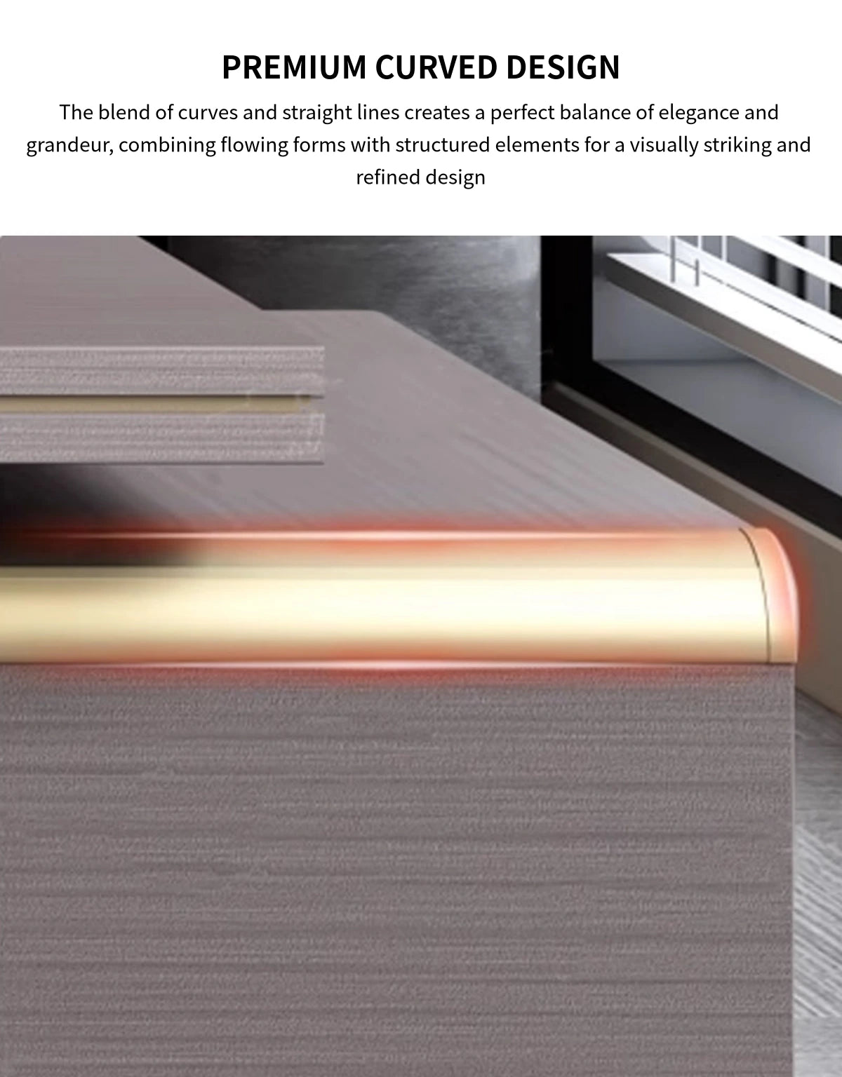 Modern Executive Desk 31-126 in Wide with Curved & Lumbar Support for Home Office — Detail image 3