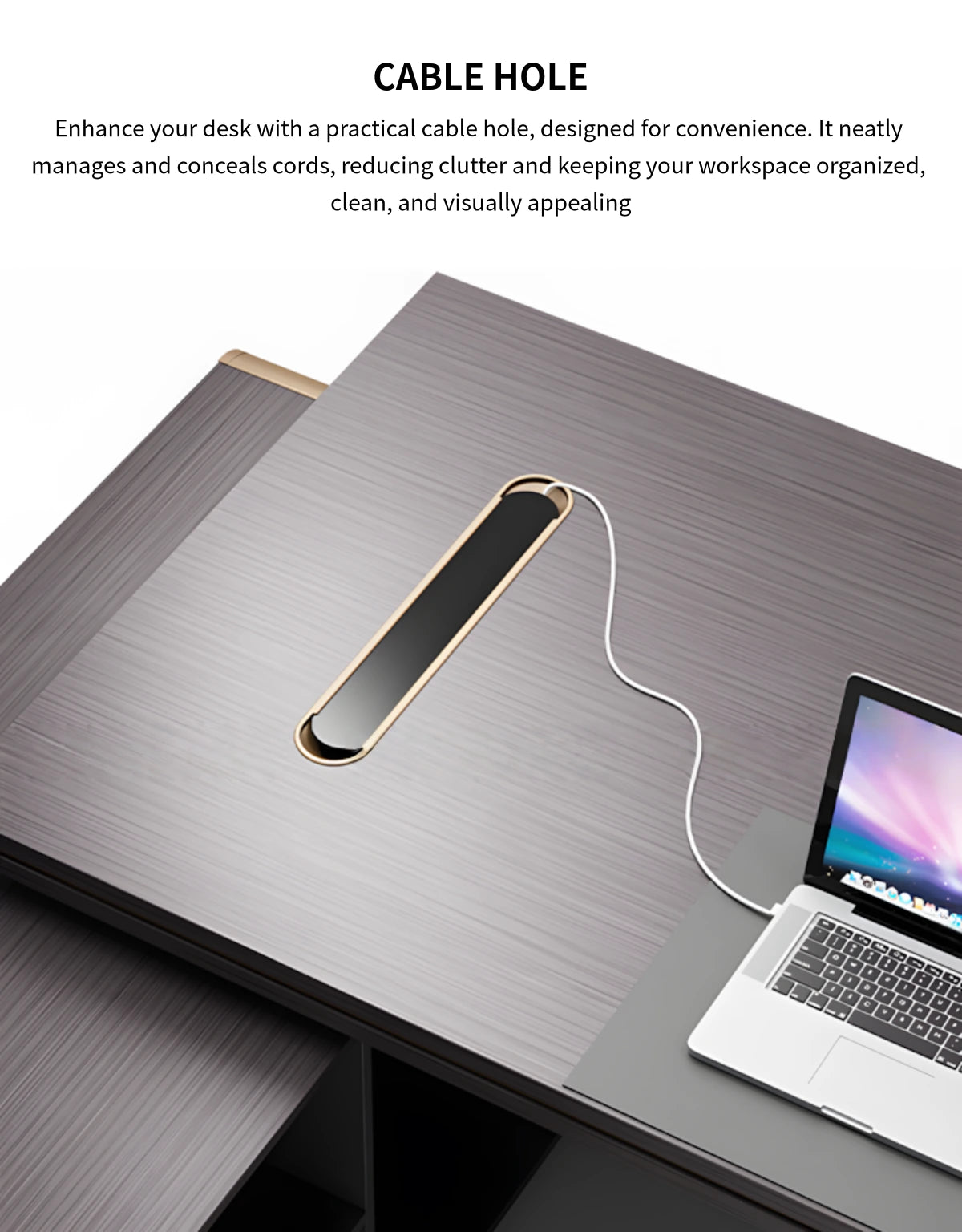Modern Executive Desk 31-126 in Wide with Curved & Lumbar Support for Home Office — Detail image 5