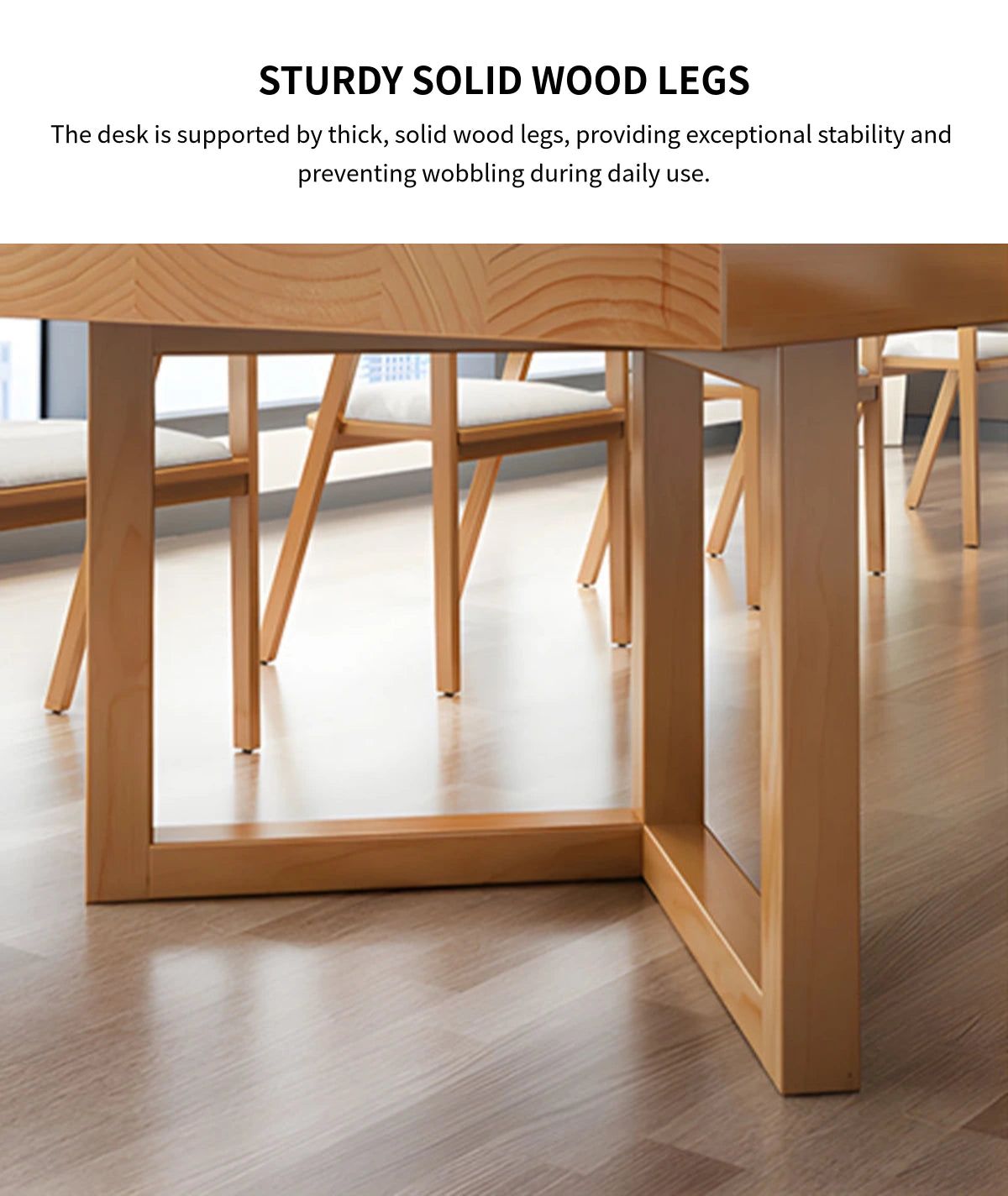 Modern Conference Table 63-142 in Wide (5.2-11.8 ft) with Solid Wood & Lumbar Support — Detail image 6