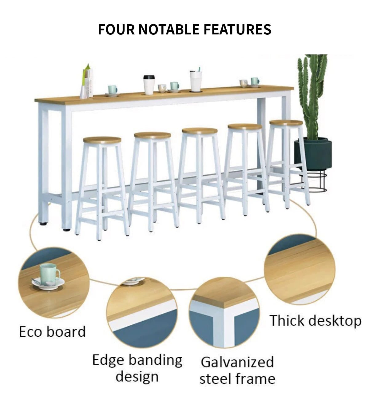 Rectangular Office Desk 39-216 in Wide with Solid Wood for Home Office — Detail image 4