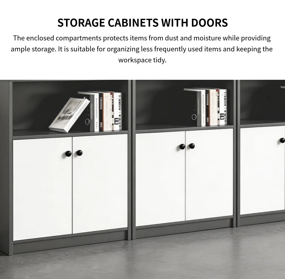 File Cabinet 31-79 in Tall with U-Shaped & Solid Wood for Office — Detail image 5