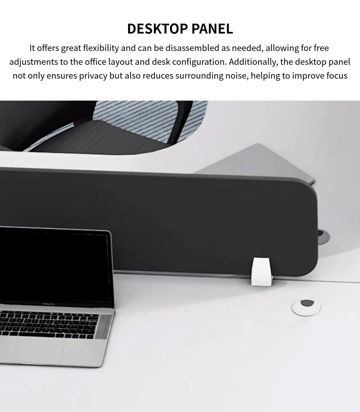 Curved Office Desk with Cable Management, File Drawers & Portable for Home Office — Detail image 7
