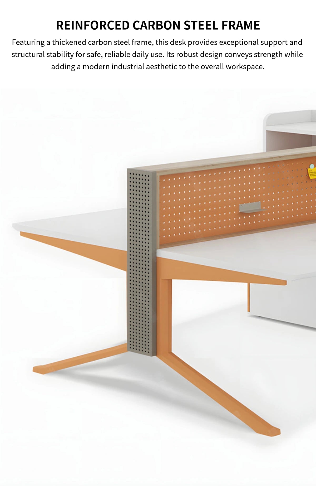 Office Workstation Desk with Modular, Built-In Outlets & LED Lighting for Home Office — Detail image 6