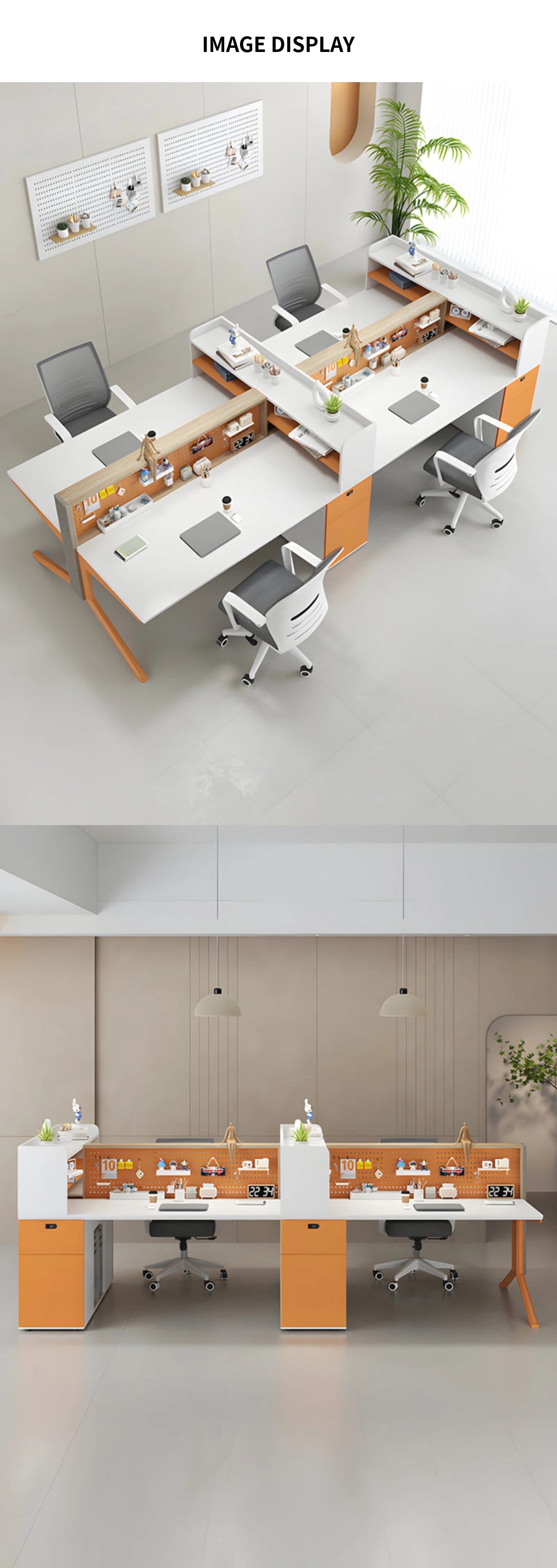 Office Workstation Desk with Modular, Built-In Outlets & LED Lighting for Home Office — Detail image 11