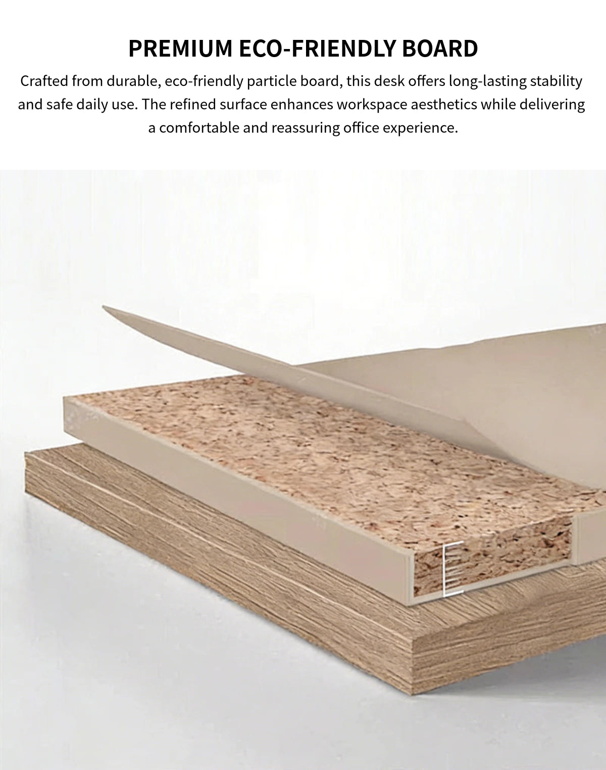 Office Workstation Desk with Lockable, Built-In Outlets & File Drawers for Home Office — Detail image 2