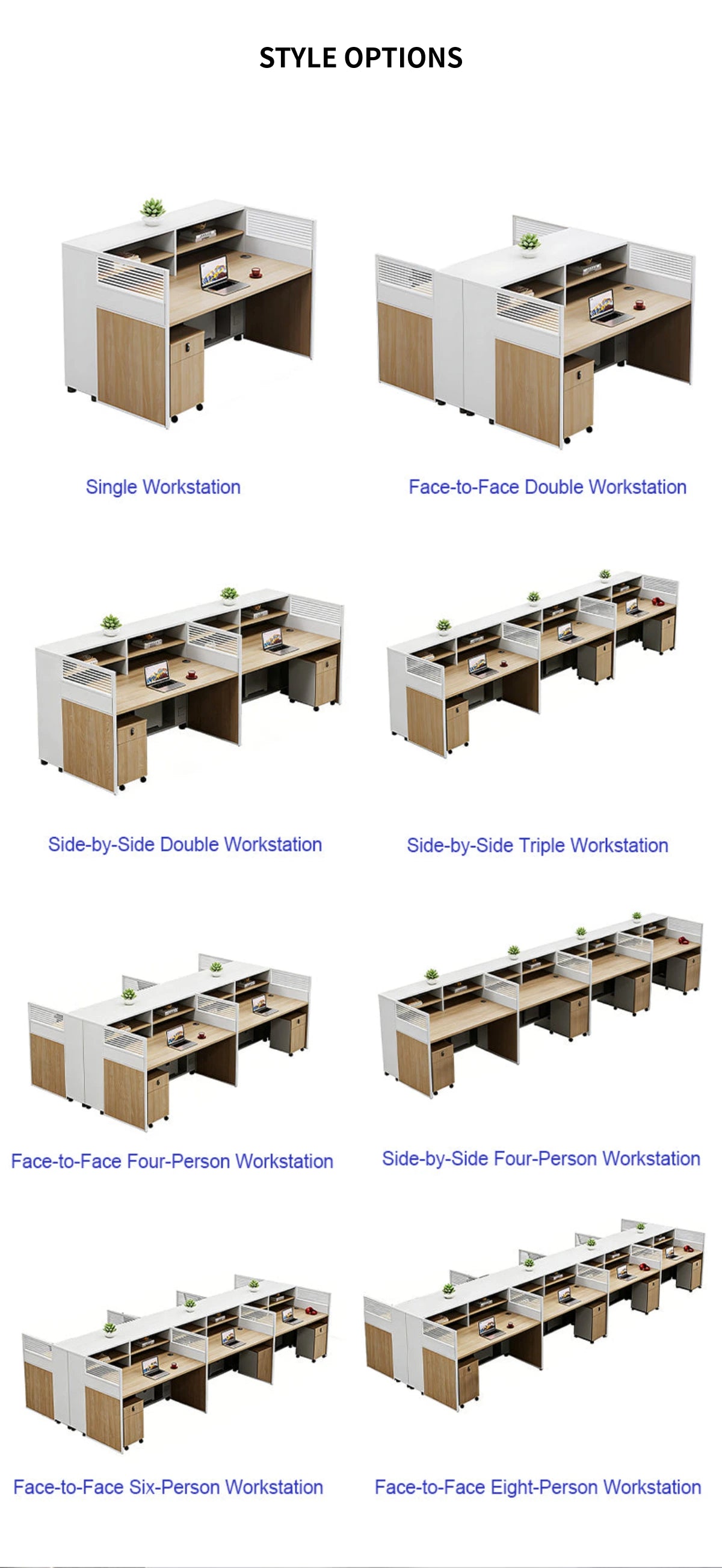 Office Workstation Desk with Lockable, Built-In Outlets & File Drawers for Home Office — Detail image 10