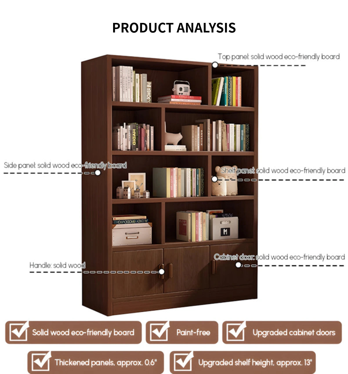 File Cabinet 71-79 in Tall with Solid Wood for Office — Detail image 4