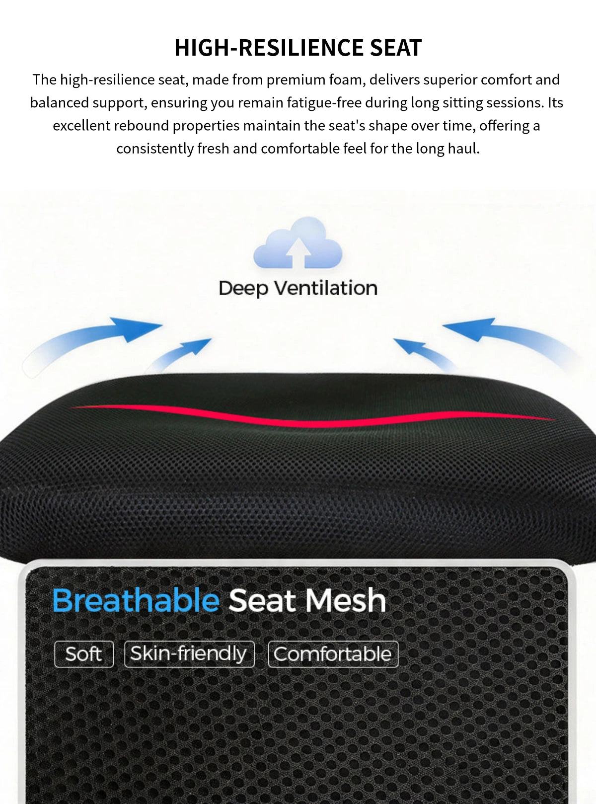 Mesh Ergonomic Office Chair with Swivel, Breathable Mesh & Lumbar Support for Home Office — Detail image 3