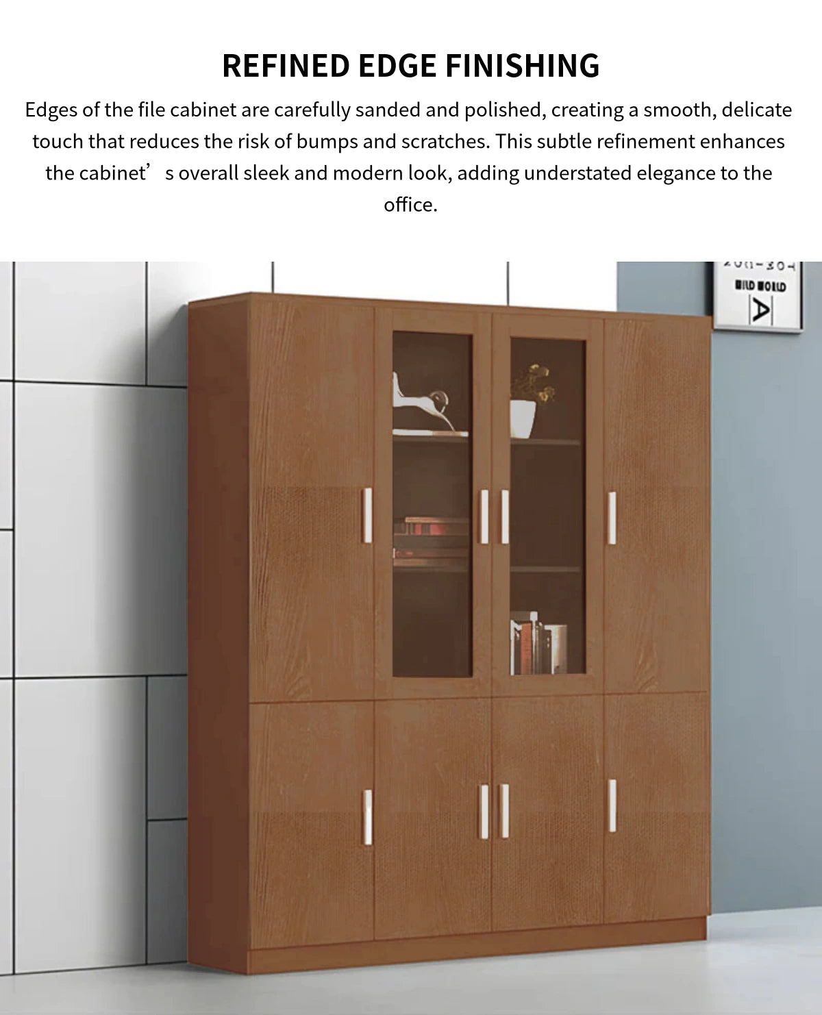 File Cabinet 79 in Tall with Solid Wood for Office — Detail image 4
