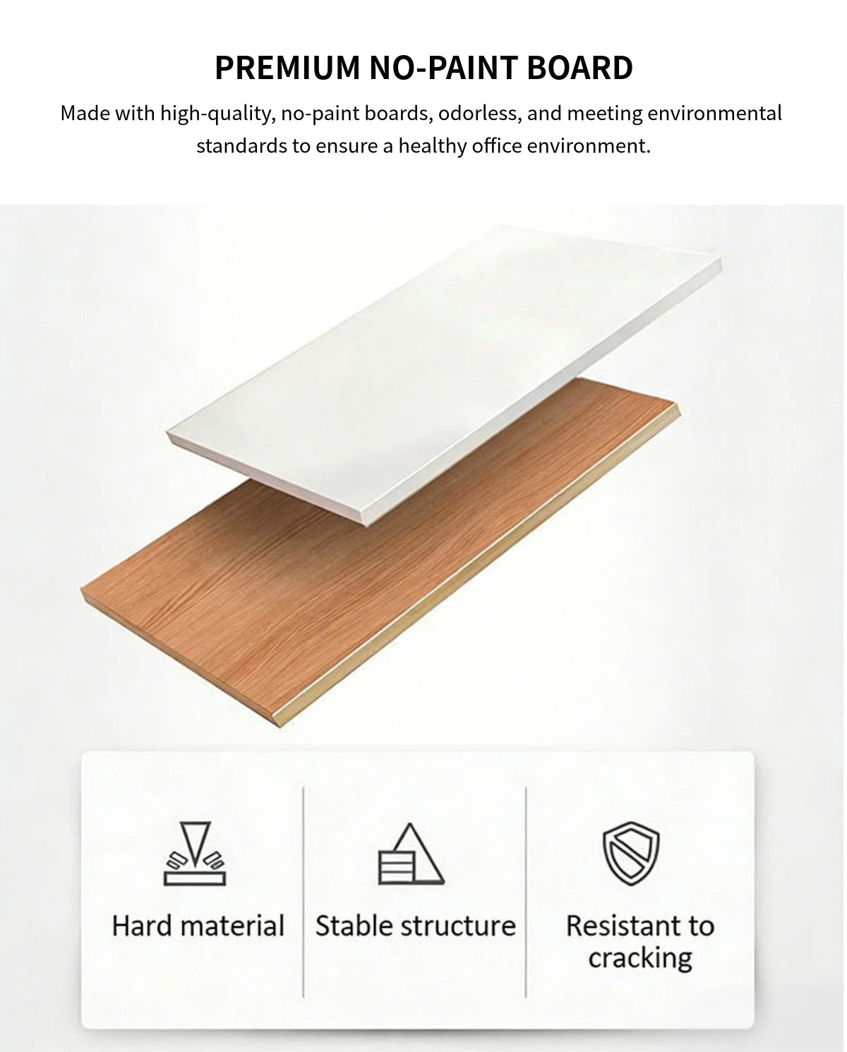 Modern Office Desk with Side Storage, Glass Top & Lumbar Support for Home Office — Detail image 2