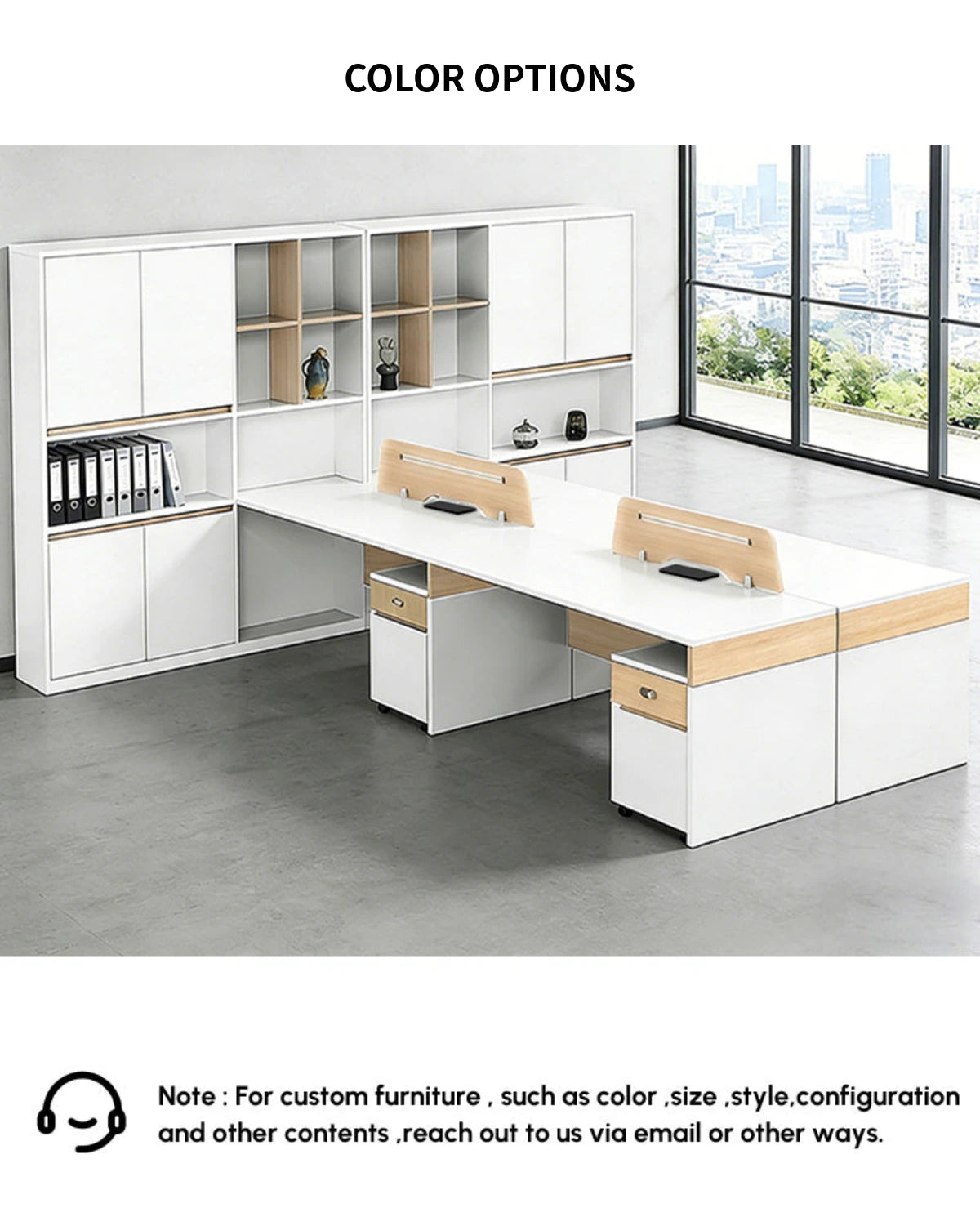 L-Shaped Reception Desk with Built-In Outlets, Cable Management & Side Storage for Retail — Detail image 7