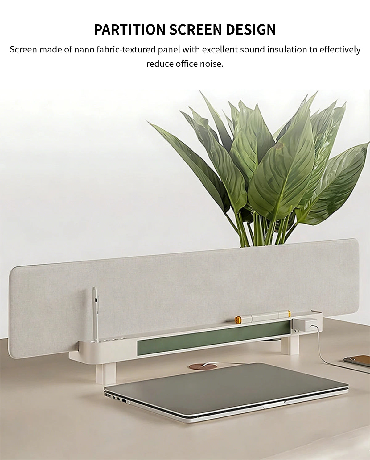 Curved Office Desk with Privacy Panel, Side Storage & Lockable for Home Office — Detail image 6