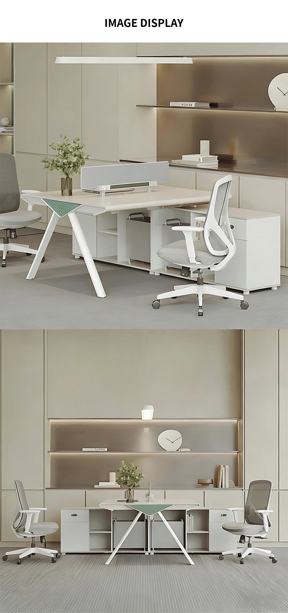 Curved Office Desk with Privacy Panel, Side Storage & Lockable for Home Office — Detail image 8