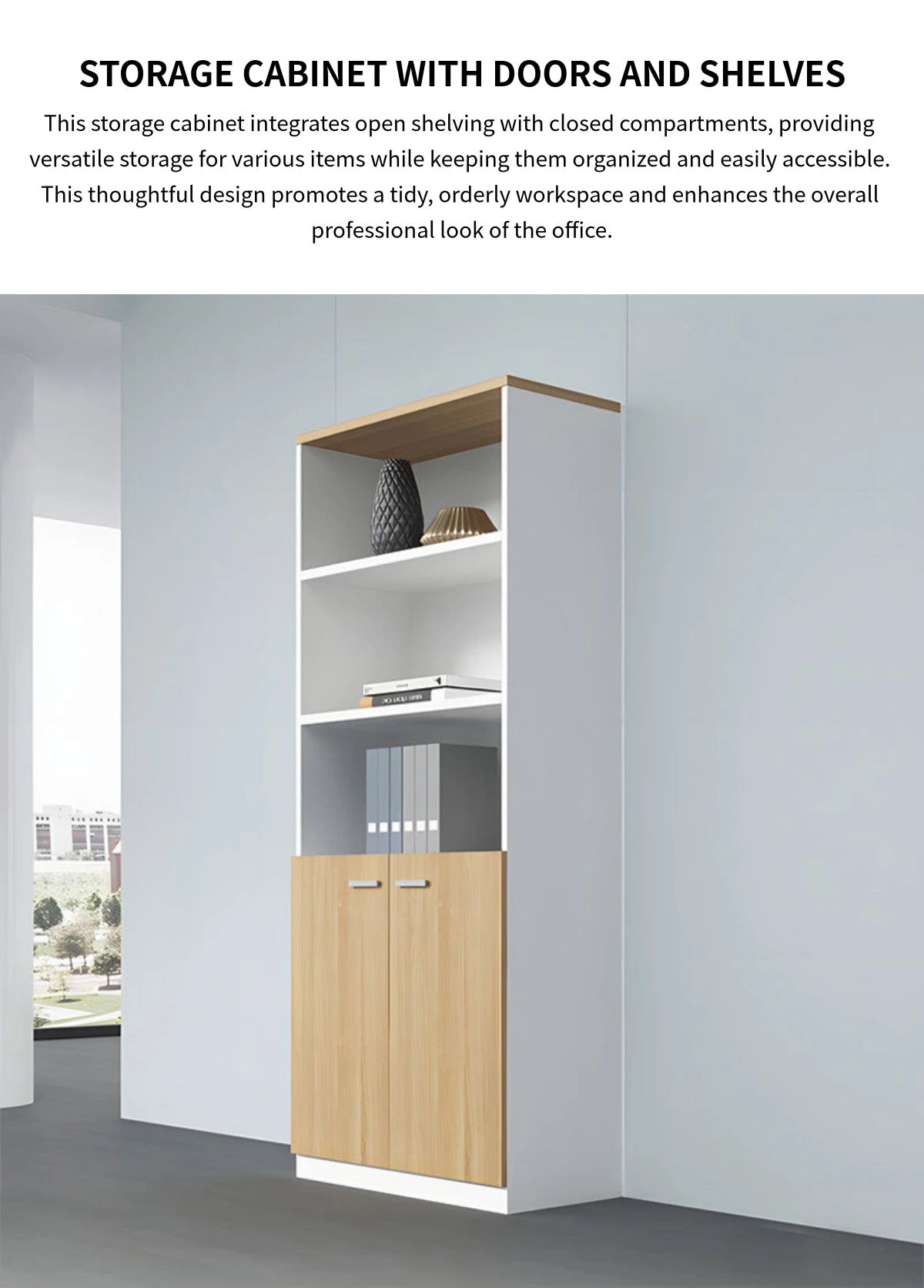 File Cabinet 79 in Tall with Solid Wood for Office — Detail image 3