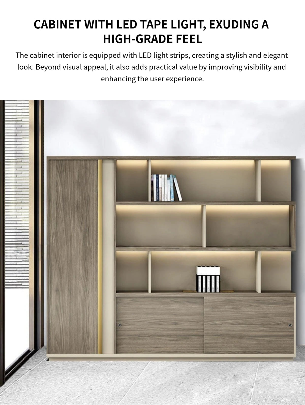 Modern Executive Desk with LED Lighting for Home Office — Detail image 1
