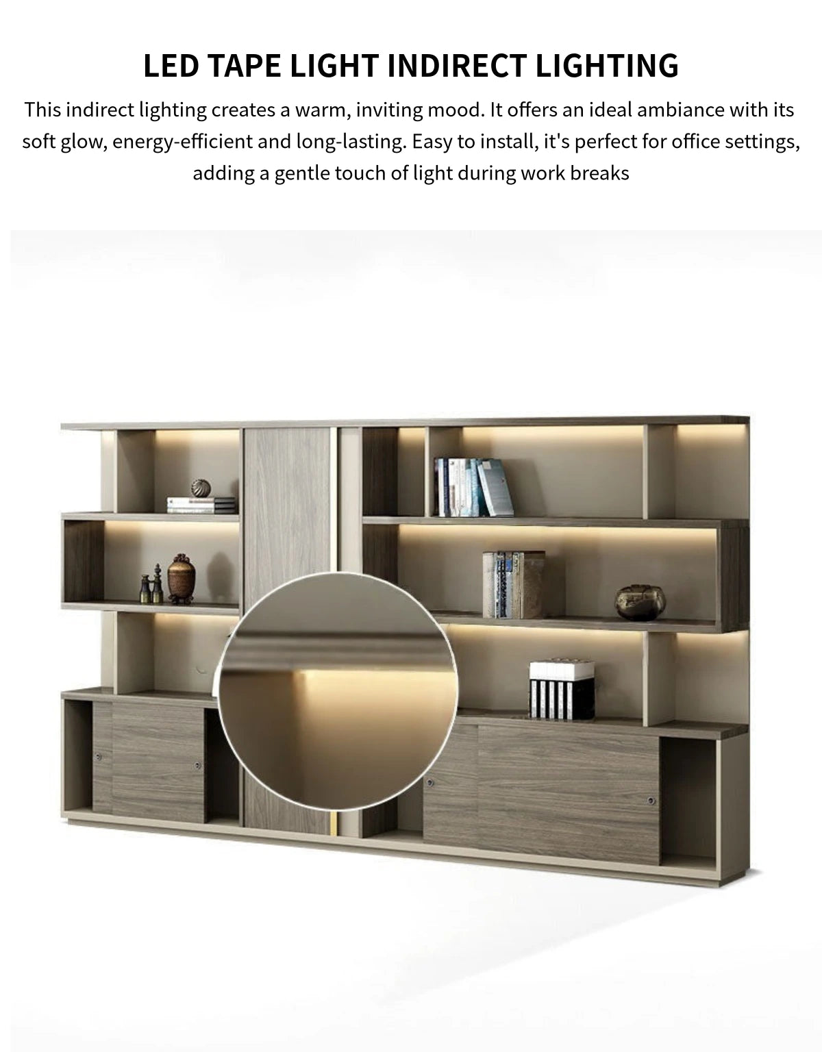 Modern Executive Desk with LED Lighting for Home Office — Detail image 5