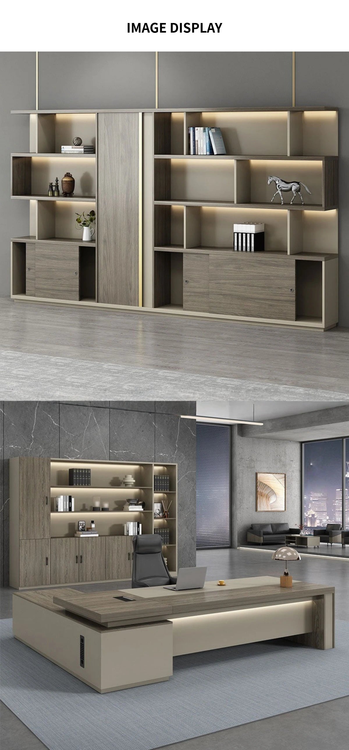 Modern Executive Desk with LED Lighting for Home Office — Detail image 8