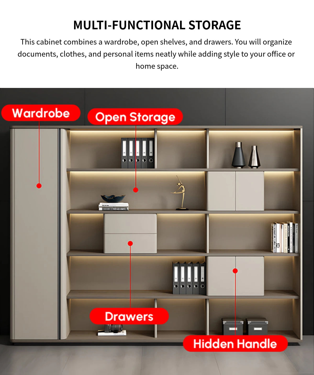 File Cabinet 79 in Tall with File Drawers for Office — Detail image 2