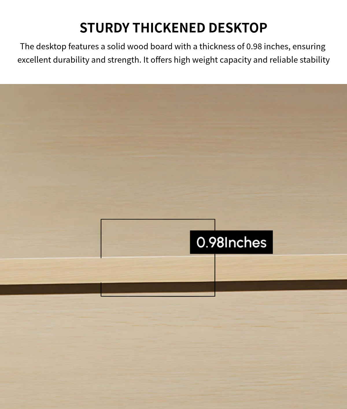 Office Workstation Desk with Cable Management, Lockable & Solid Wood for Home Office — Detail image 3