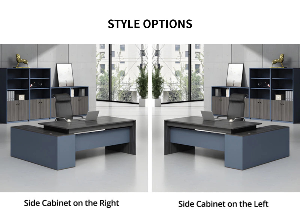L-Shaped Executive Desk with Side Storage, Lumbar Support & Privacy Pa — Detail image 7