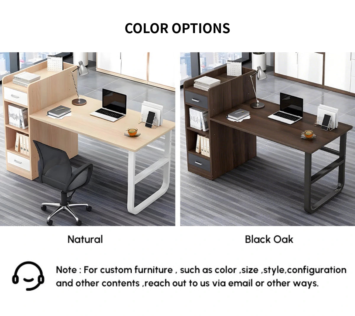 Office Workstation Desk 43-106 in Wide with Cable Management for Home Office — Detail image 10