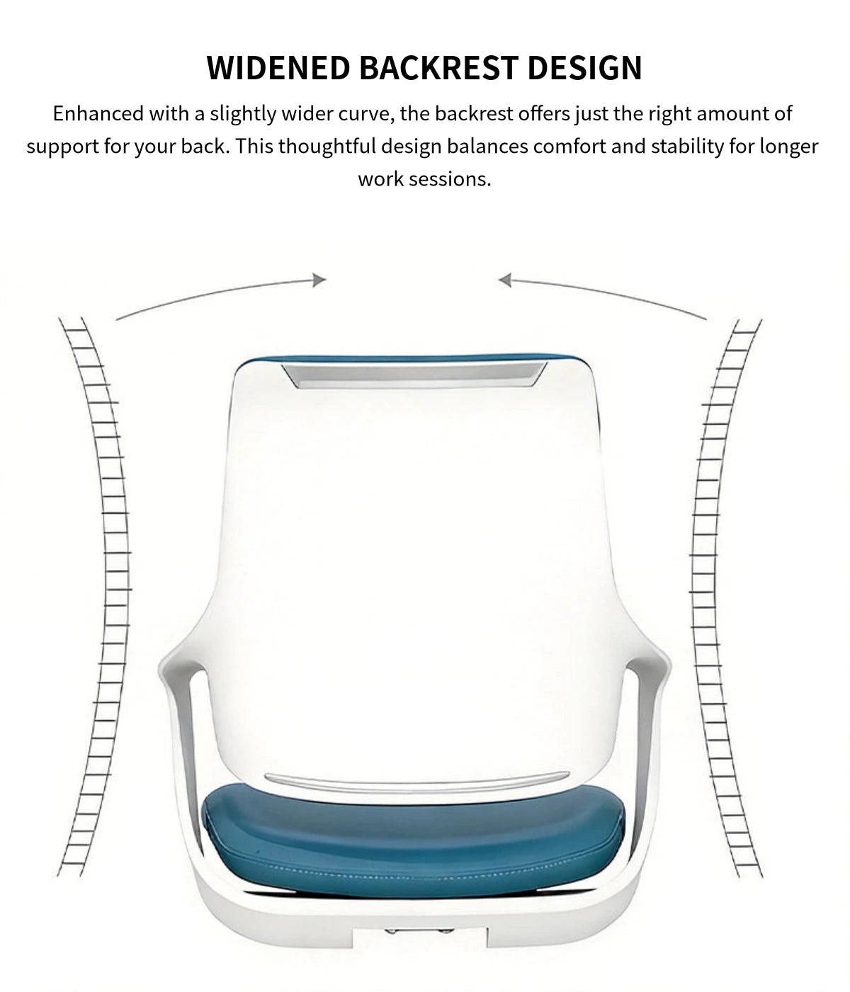 Mesh Ergonomic Office Chair 20 in Wide with Breathable Mesh, Reclining & Lumbar Support — Detail image 4