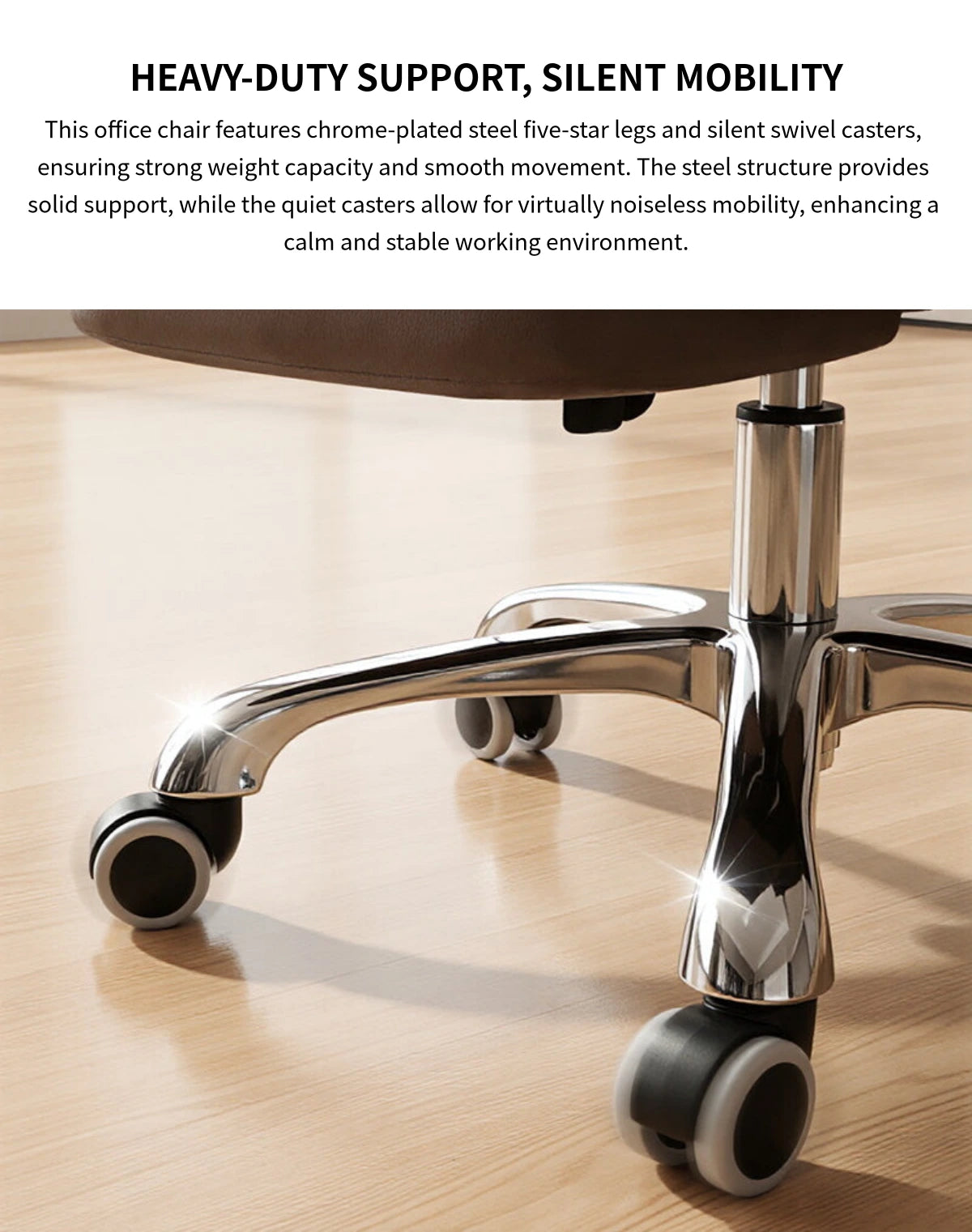 Modern Executive Desk 20 in Wide with Lumbar Support, Swivel & Round for Home Office — Detail image 8