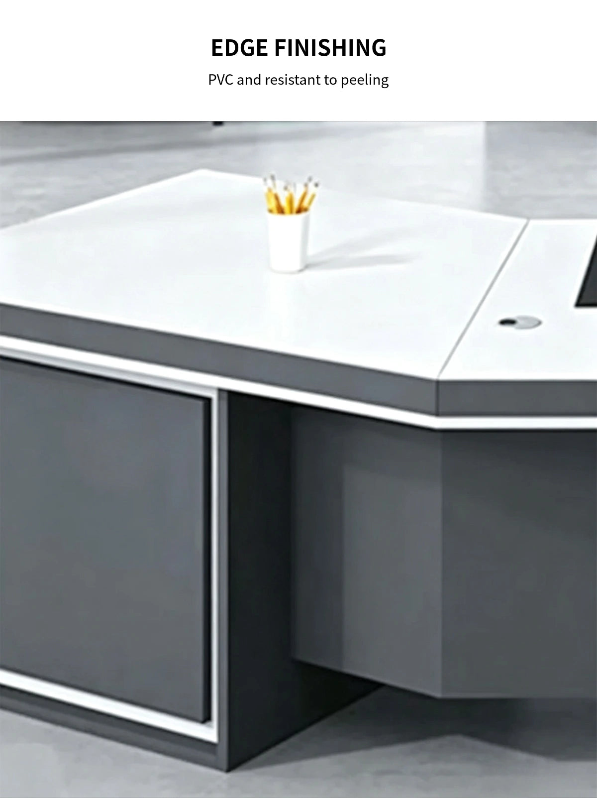 Modern Executive Desk 87-126 in Wide with Side Storage & Lumbar Support for Home Office — Detail image 5