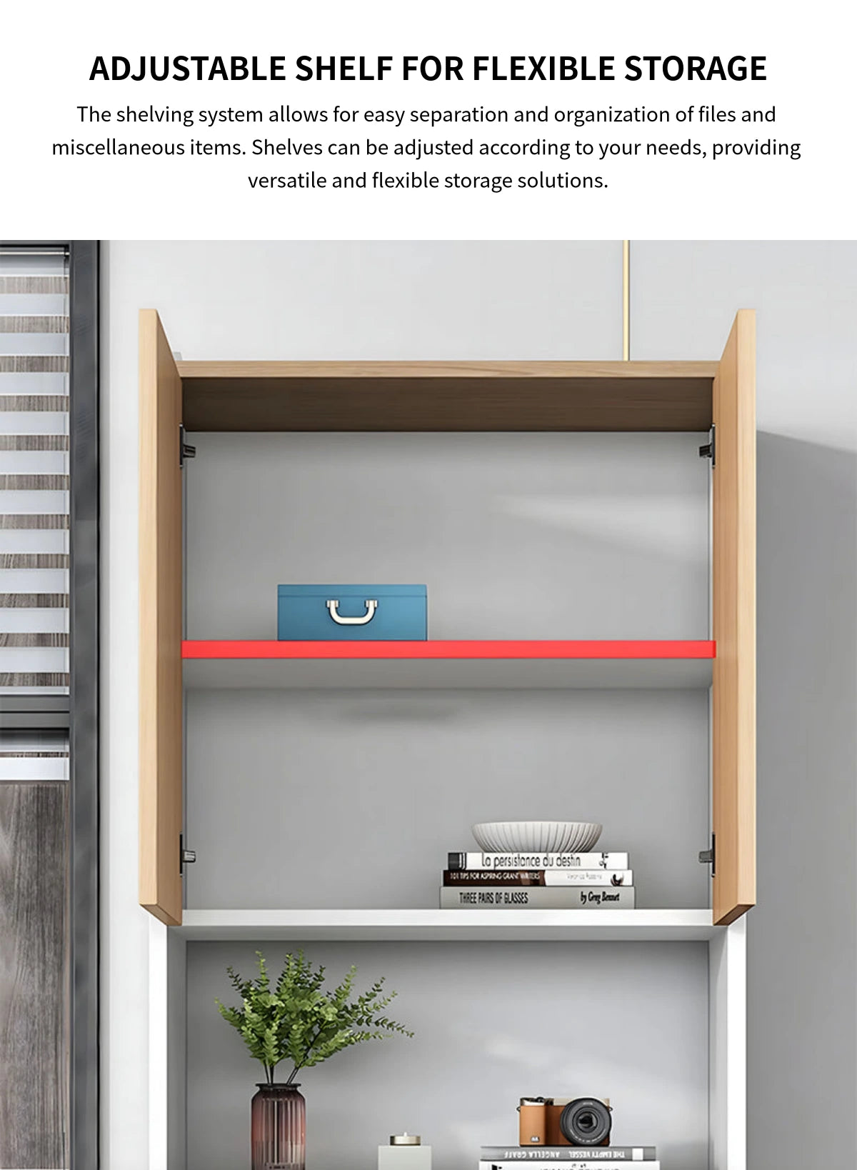 File Cabinet 79 in Tall with Lockable, Adjustable Shelves & Solid Wood for Office — Detail image 5