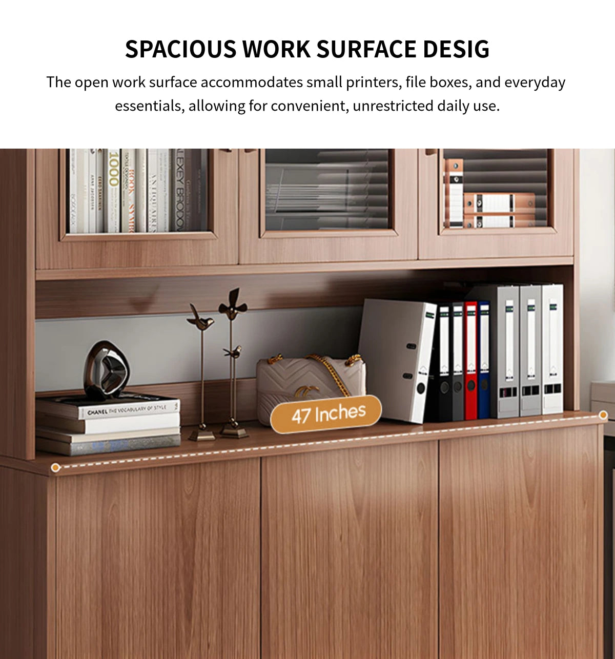 File Cabinet 72 in Tall with Curved & Solid Wood for Office — Detail image 4