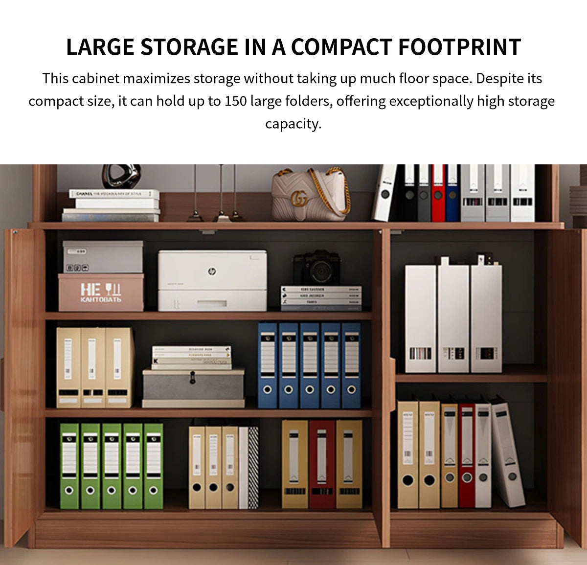 File Cabinet 72 in Tall with Curved & Solid Wood for Office — Detail image 5