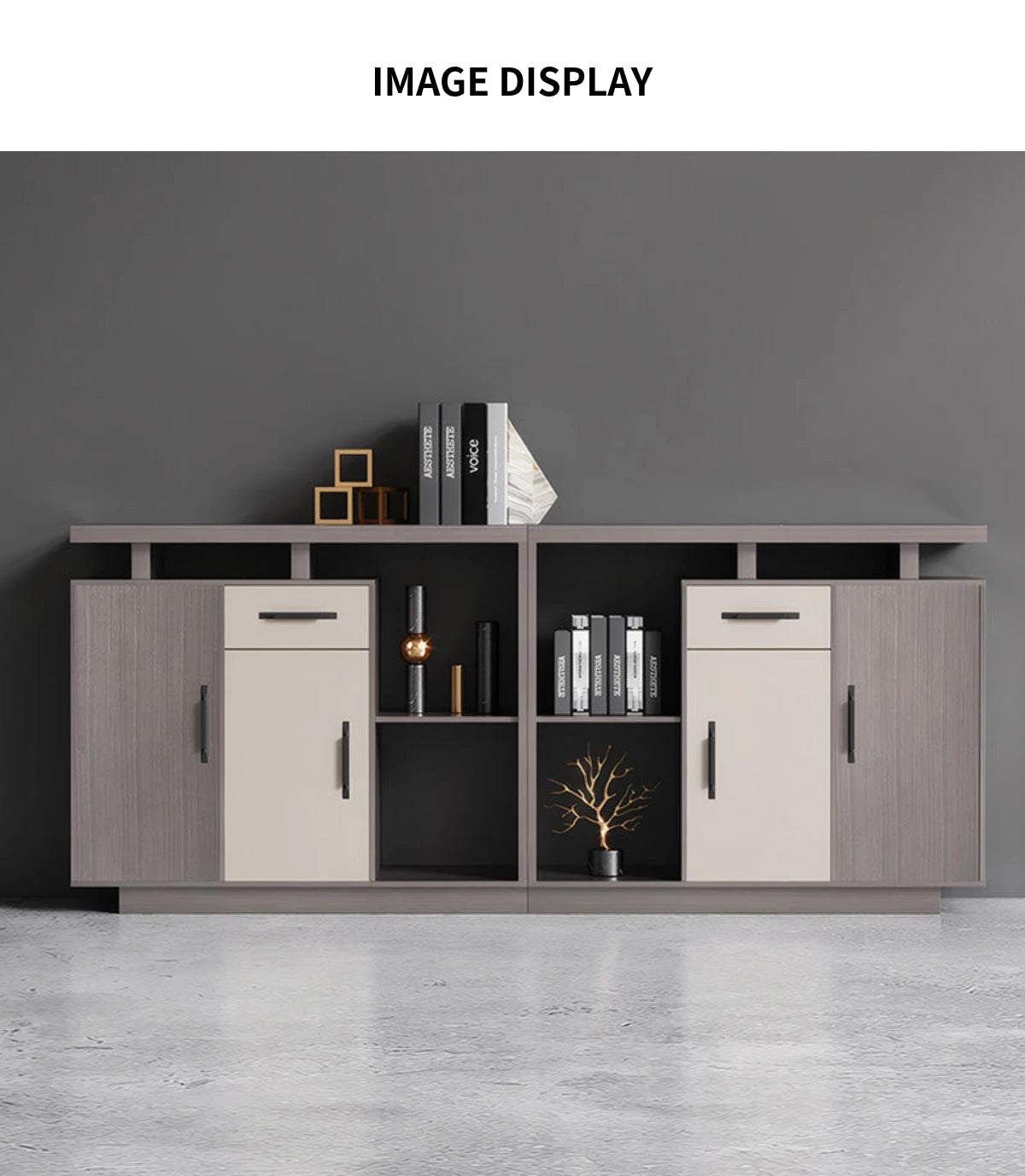 Elegant Eco-friendly Storage Cabinet with Thickened Top and Open & Closed Compartments for Offices & Tea Rooms CWG-2204 — Detail image 8
