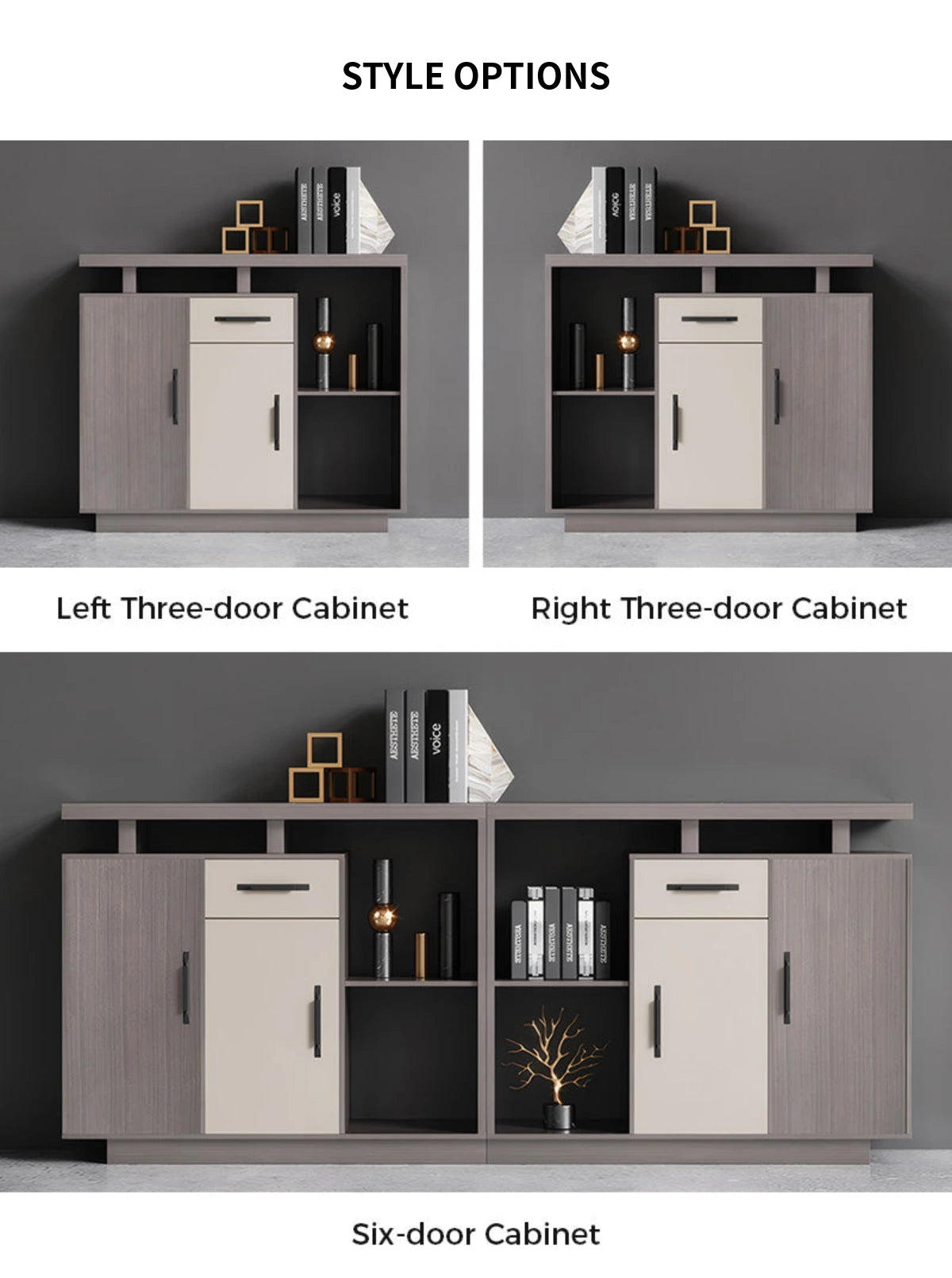 Elegant Eco-friendly Storage Cabinet with Thickened Top and Open & Closed Compartments for Offices & Tea Rooms CWG-2204 — Detail image 9