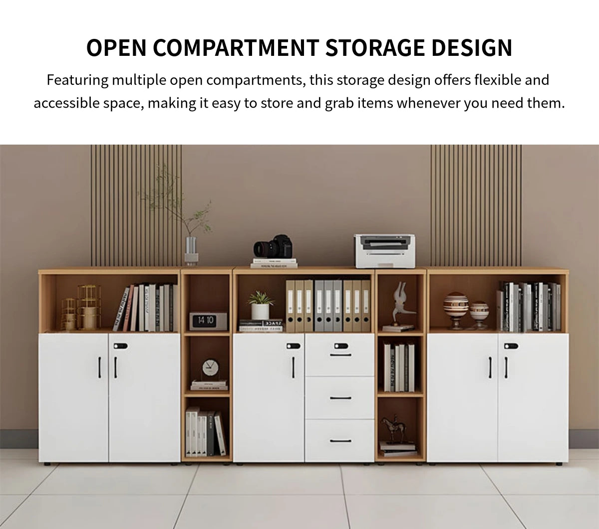 File Cabinet 43 in Tall with Lockable, File Drawers & Modular for Office — Detail image 4
