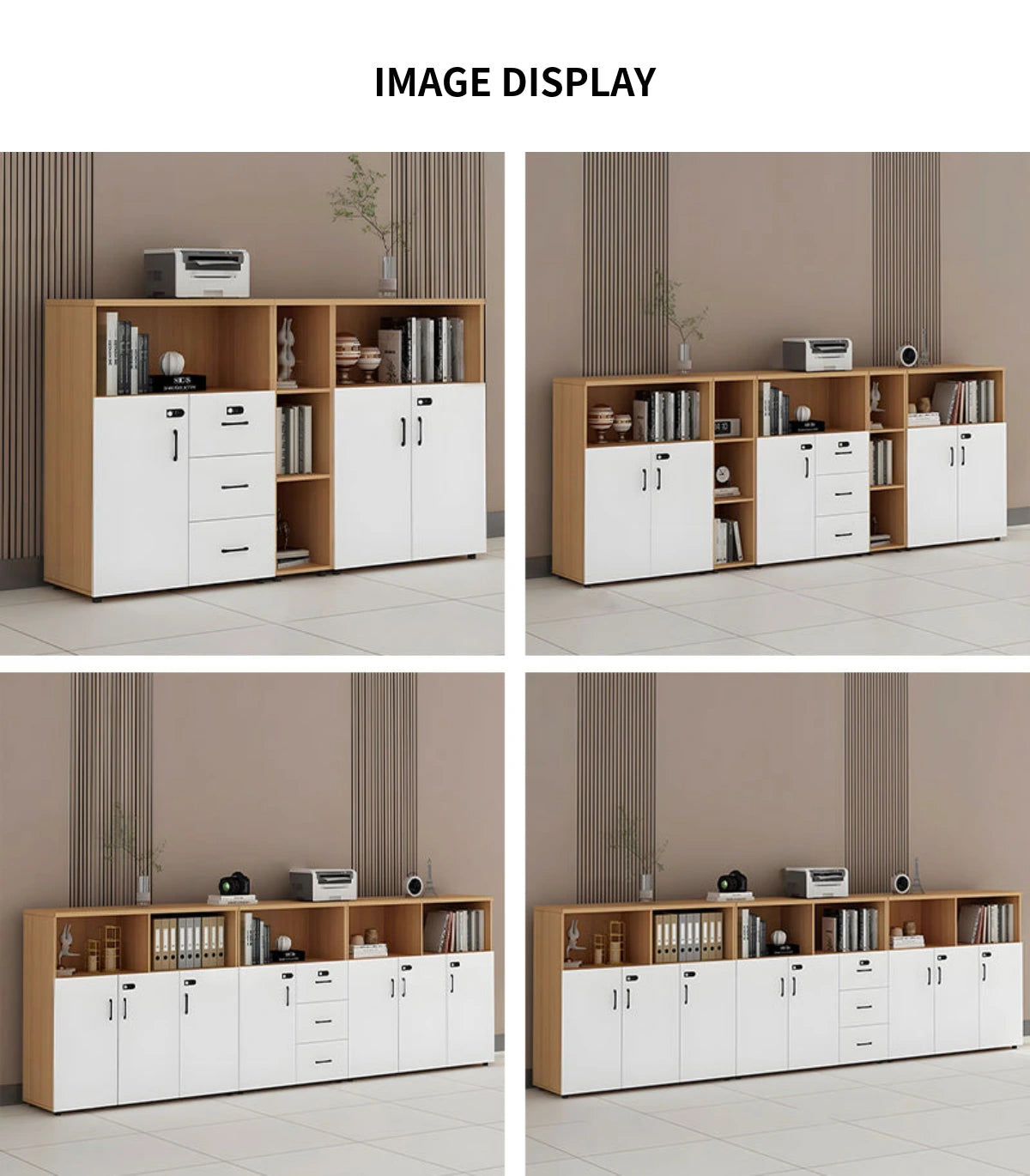 File Cabinet 43 in Tall with Lockable, File Drawers & Modular for Office — Detail image 8