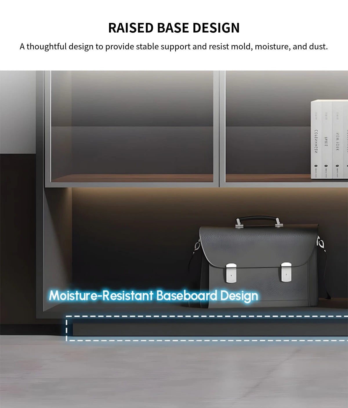 Modern Executive Desk with Glass Top, LED Lighting & Soft-Close for Home Office — Detail image 11