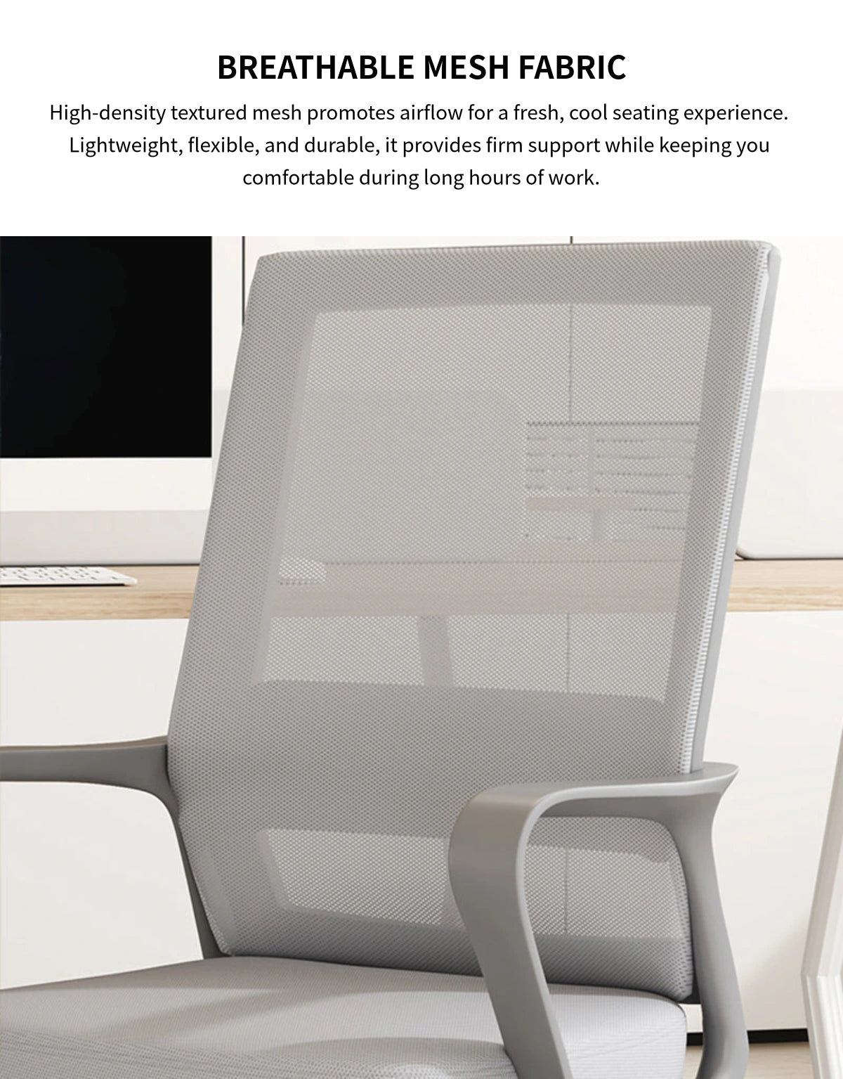 Gaming Office Chair with Portable, Breathable Mesh & Lumbar Support for Gaming Setup — Detail image 3