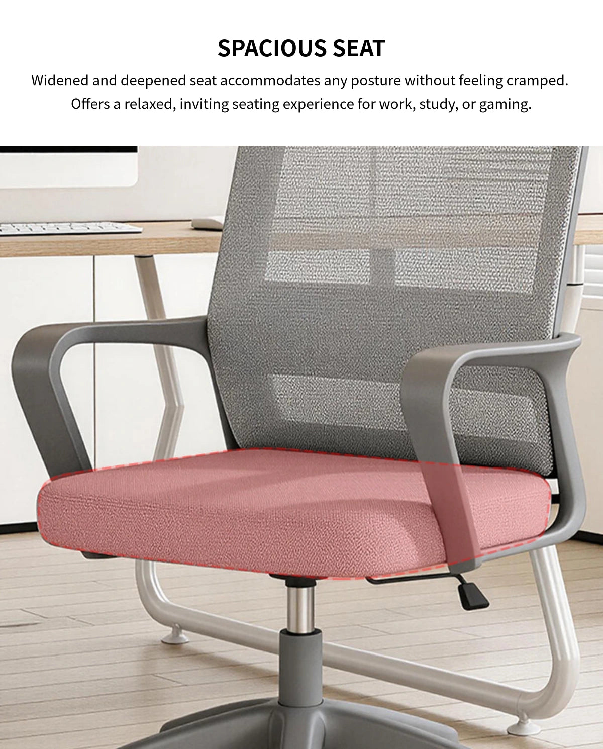 Gaming Office Chair with Portable, Breathable Mesh & Lumbar Support for Gaming Setup — Detail image 6