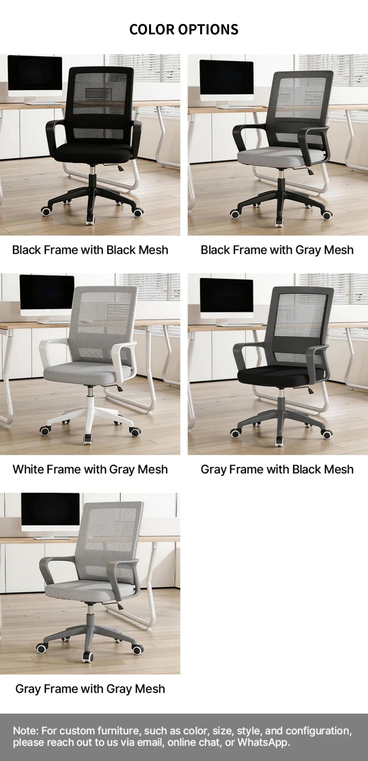 Gaming Office Chair with Portable, Breathable Mesh & Lumbar Support for Gaming Setup — Detail image 8
