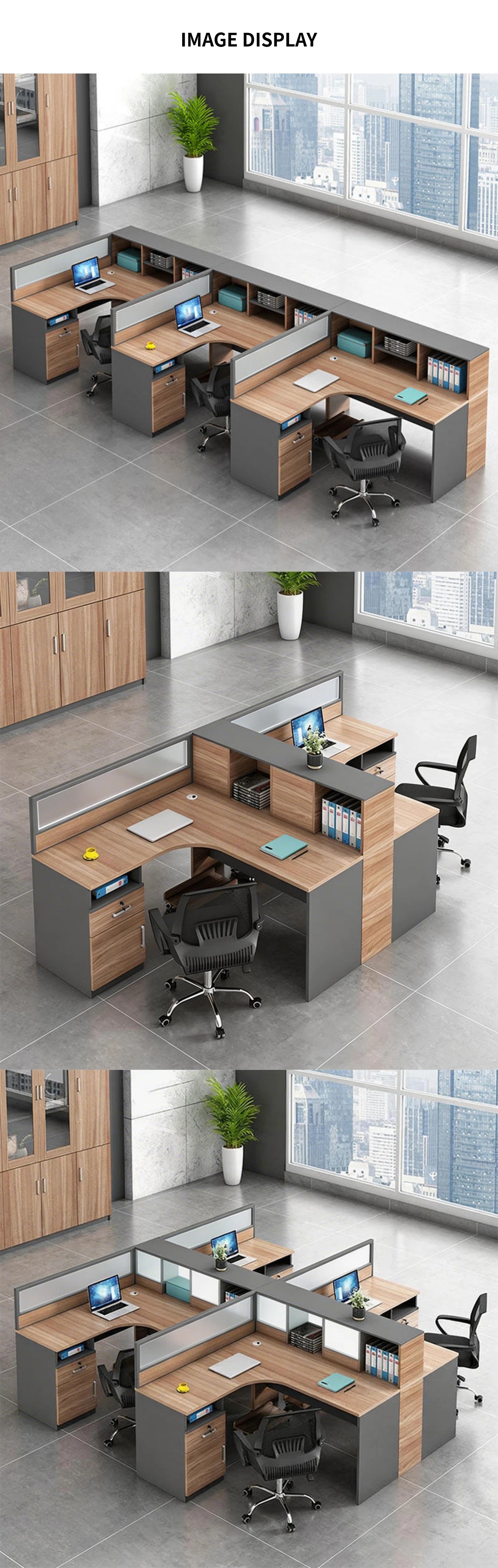 Office Workstation Desk 55-220 in Wide with Privacy Panel for Home Office — Detail image 6