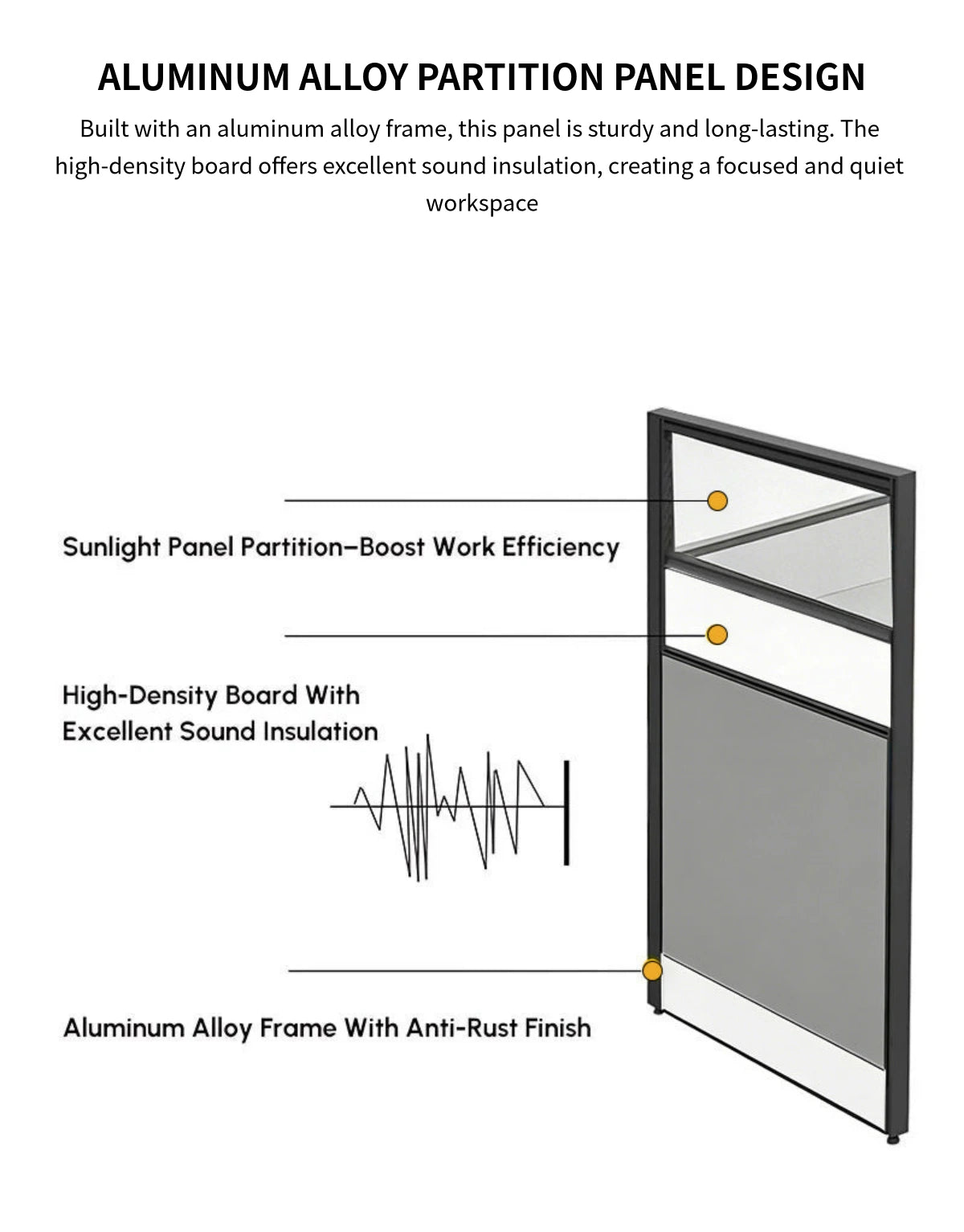Office Workstation Desk with Privacy Panel, Cable Management & Mobile Pedestal — Detail image 4