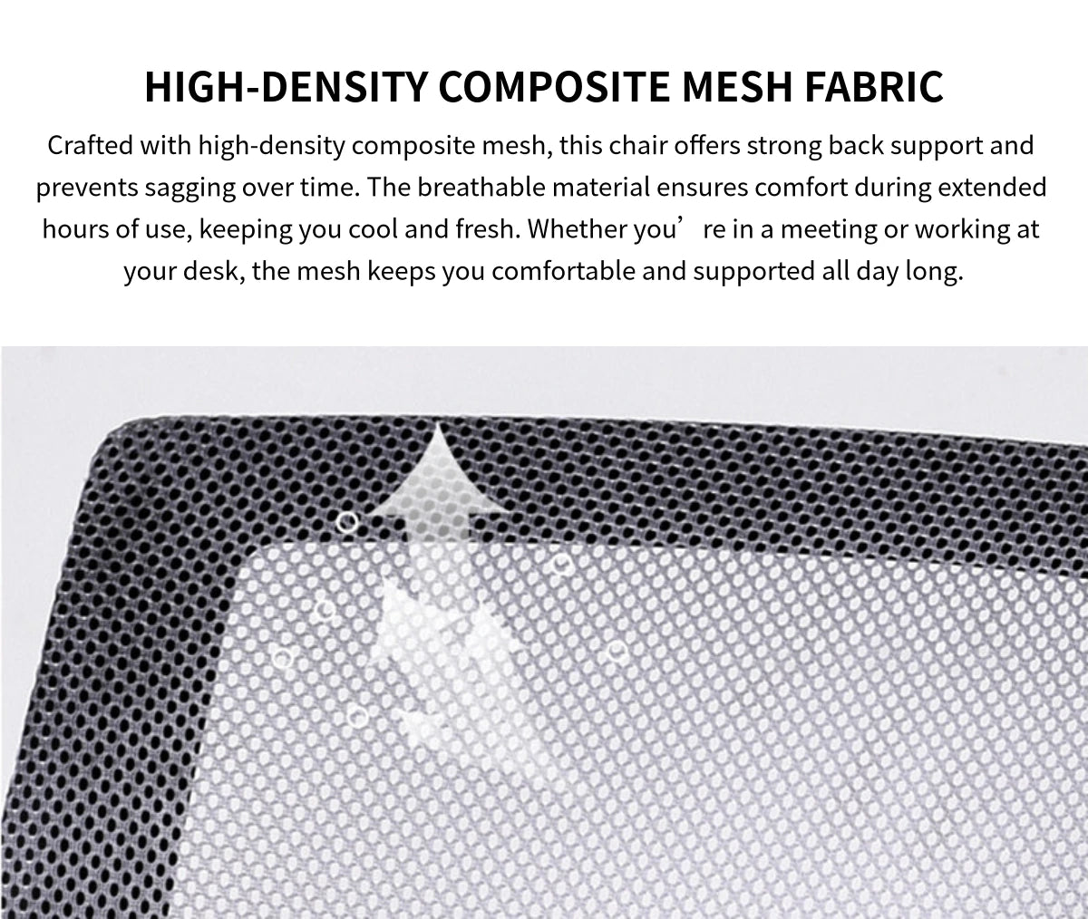 Adjustable Breathable Mesh Office Chair with 360° Swivel & S-shaped Back for Conference Rooms & Offices BGY-106 — Detail image 2