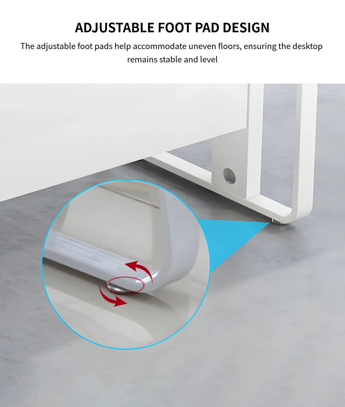L-Shaped Executive Desk with Built-In Outlets, Cable Management & Priv — Detail image 7