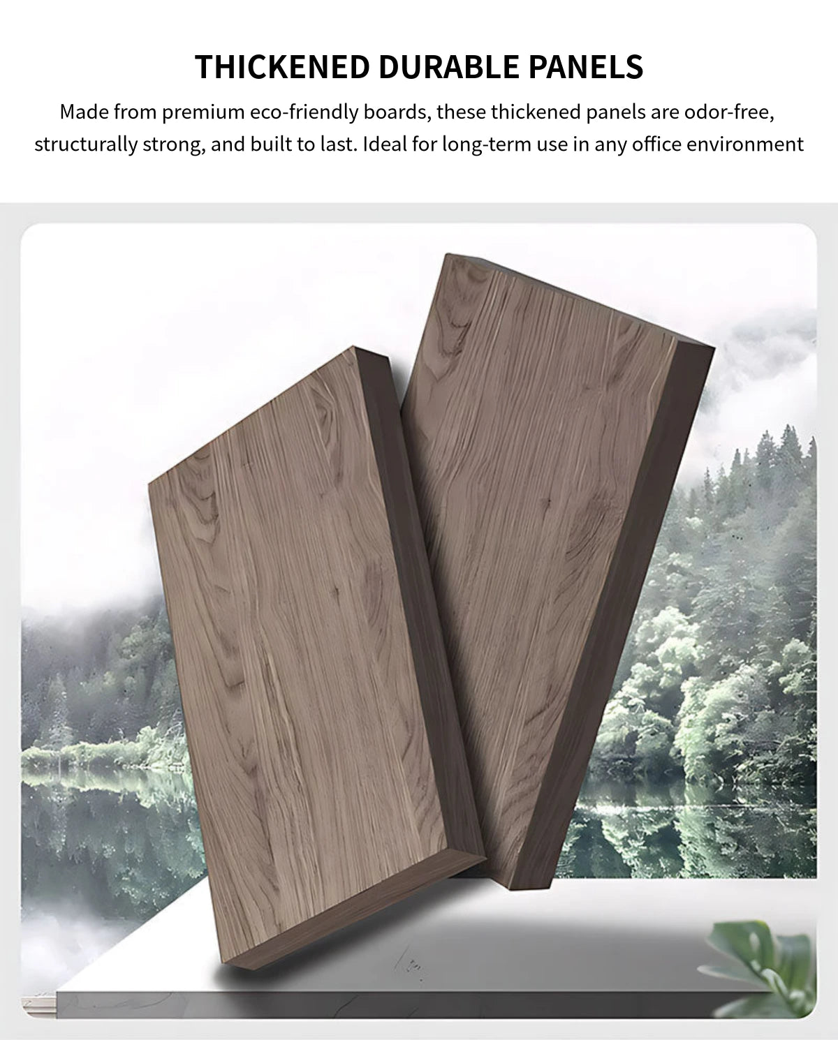 L-Shaped Office Desk with Cable Management, Lockable & Lumbar Support for Home Office — Detail image 2