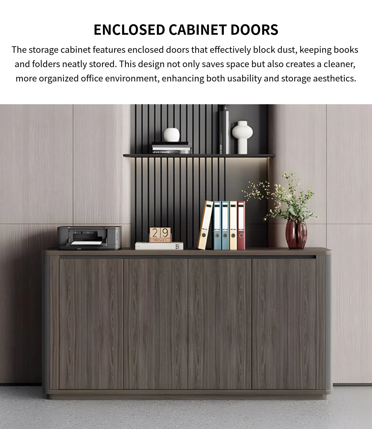 File Cabinet with Lockable, Adjustable Shelves & Curved for Office — Detail image 4