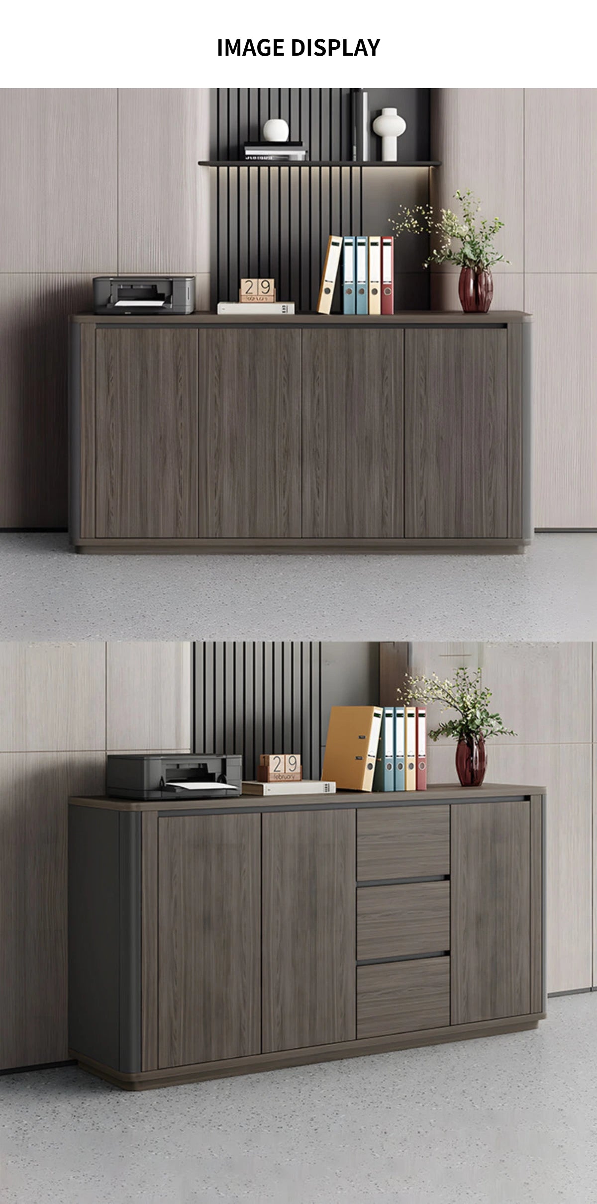 File Cabinet with Lockable, Adjustable Shelves & Curved for Office — Detail image 11