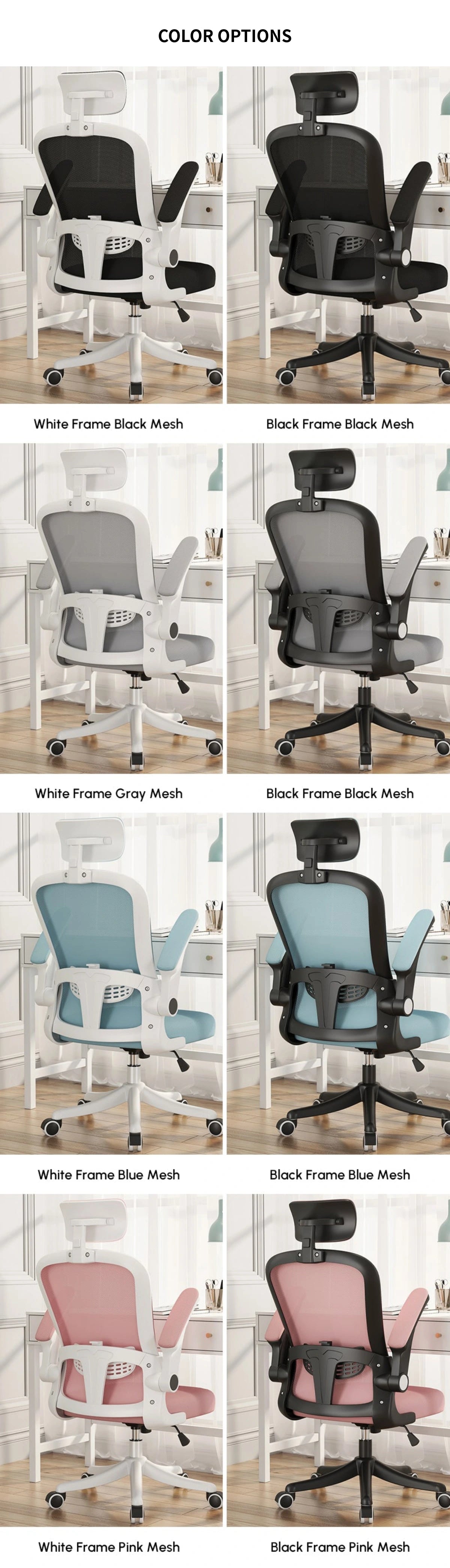 Mesh Ergonomic Office Chair with Lumbar Support, Swivel & Breathable Mesh for Home Office — Detail image 11