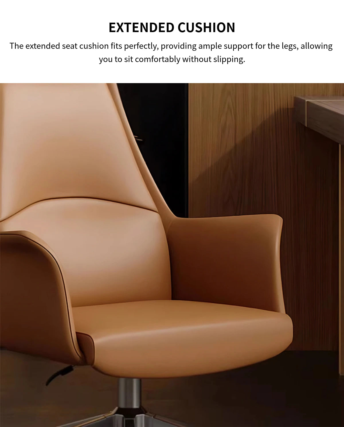 Ergonomic Office Chair with Lumbar Support, Portable & Swivel for Executive Office — Detail image 3